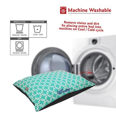 Show full view: Majestic Pet Links Personalized Pillow Cat & Dog Bed, Teal, Large slide 5 of 7