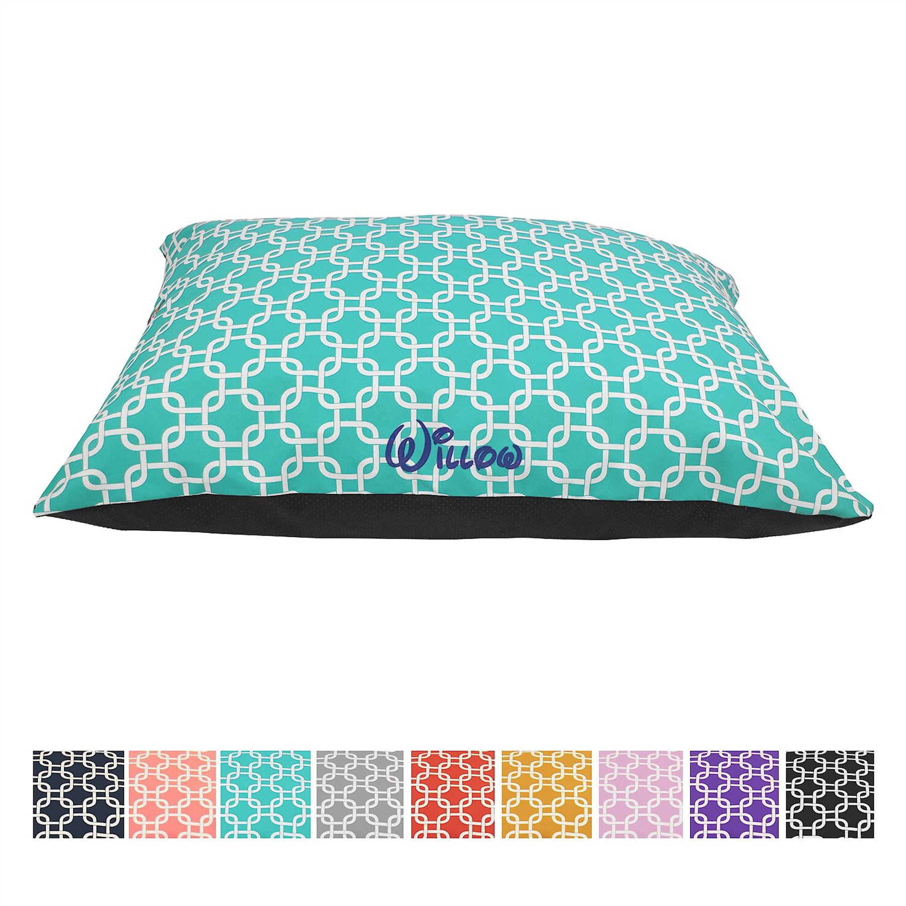 Majestic Pet Links Personalized Pillow Cat & Dog Bed, Teal, Small/Medium