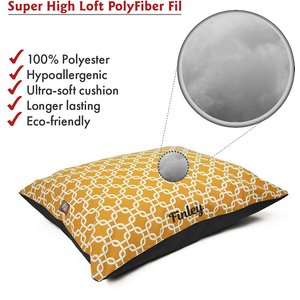 Majestic Pet Links Personalized Pillow Cat & Dog Bed, Yellow, Small/Medium