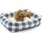 Show in main carousel: Majestic Pet Luxe Bagel Anderson Check Bolster Dog Bed with Removable Cover, Gunmetal Blue, Large slide 1 of 5