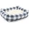 Show in main carousel: Majestic Pet Luxe Bagel Anderson Check Bolster Dog Bed with Removable Cover, Gunmetal Blue, Large slide 4 of 5