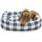 Show in main carousel: Majestic Pet Luxe Bagel Anderson Check Bolster Dog Bed with Removable Cover, Gunmetal Blue, Large slide 3 of 5