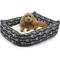 Show in main carousel: Majestic Pet Luxe Bagel Arrow Bolster Dog Bed with Removable Cover, Black/White Arrows, Large slide 1 of 5