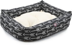Majestic Pet Luxe Bagel Arrow Bolster Dog Bed with Removable Cover, Black/White Arrows, Large slide 2 of 5