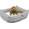 Show in main carousel: Majestic Pet Luxe Bagel Arrow Bolster Dog Bed with Removable Cover, Grey/White Arrows, Large slide 1 of 4
