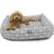 Show in main carousel: Majestic Pet Luxe Bagel Arrow Bolster Dog Bed with Removable Cover, Grey/White Arrows, Large slide 2 of 4