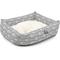 Show in main carousel: Majestic Pet Luxe Bagel Arrow Bolster Dog Bed with Removable Cover, Grey/White Arrows, Large slide 3 of 4