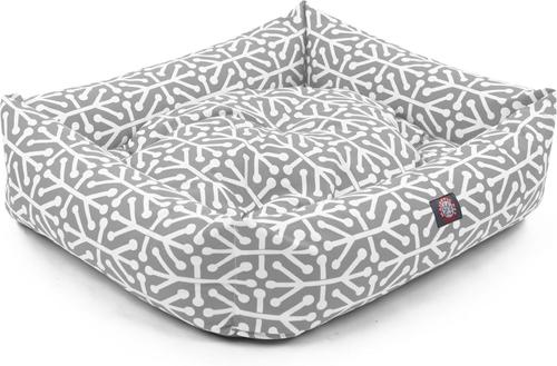 Show full view: Majestic Pet Luxe Bagel Aruba Bolster Dog Bed with Removable Cover, Gray, Large slide 4 of 4