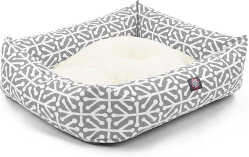 Show full view: Majestic Pet Luxe Bagel Aruba Bolster Dog Bed with Removable Cover, Gray, Large slide 3 of 4