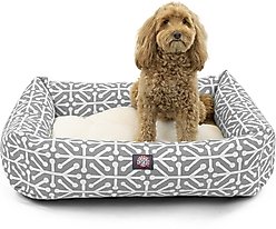 Majestic Pet Luxe Bagel Aruba Bolster Dog Bed with Removable Cover, Gray, X-Large