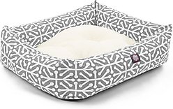 Majestic Pet Luxe Bagel Aruba Bolster Dog Bed with Removable Cover, Gray, X-Large slide 2 of 4