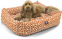 Majestic Pet Luxe Bagel Aruba Bolster Dog Bed with Removable Cover, Orange, X-Large slide 2 of 4