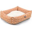 Show in main carousel: Majestic Pet Luxe Bagel Aruba Bolster Dog Bed with Removable Cover, Orange, X-Large slide 3 of 4