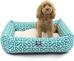 Majestic Pet Luxe Bagel Aruba Bolster Dog Bed with Removable Cover, Teal, X-Large