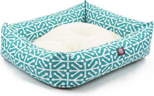 Show full view: Majestic Pet Luxe Bagel Aruba Bolster Dog Bed with Removable Cover, Teal, X-Large slide 3 of 5