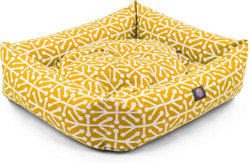 Show full view: Majestic Pet Luxe Bagel Aruba Bolster Dog Bed with Removable Cover, Yellow, X-Large slide 5 of 5