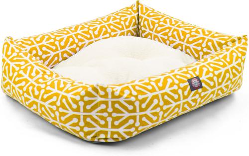 Show full view: Majestic Pet Luxe Bagel Aruba Bolster Dog Bed with Removable Cover, Yellow, X-Large slide 4 of 5