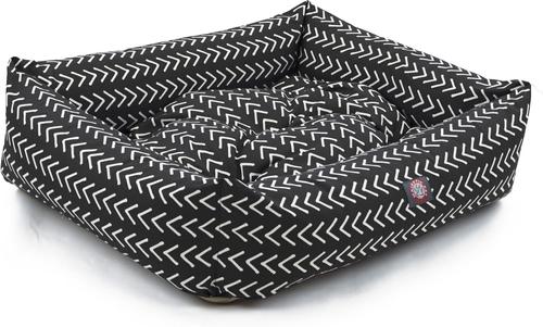 Show full view: Majestic Pet Luxe Bagel Boho Arrow Bolster Dog Bed with Removable Cover, Black/White Arrows, Large slide 5 of 5