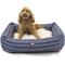 Show in main carousel: Majestic Pet Luxe Bagel Boho Arrow Bolster Dog Bed with Removable Cover, Blue/White Arrows, Large slide 1 of 4
