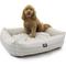 Show in main carousel: Majestic Pet Luxe Bagel Boho Arrow Bolster Dog Bed with Removable Cover, Grey/White Arrows, Large slide 2 of 4