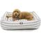 Show in main carousel: Majestic Pet Luxe Bagel Boho Arrow Bolster Dog Bed with Removable Cover, White/Black Arrows, Large slide 2 of 5