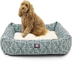 Majestic Pet Luxe Bagel Charlie Bolster Dog Bed with Removable Cover, Emerald, X-Large