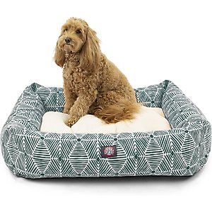 Majestic Pet Luxe Bagel Charlie Bolster Dog Bed with Removable Cover, Emerald, X-Large