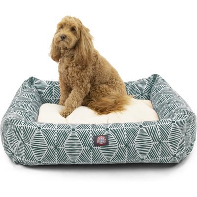Majestic Pet Majestic Pet Luxe Bagel Charlie Bolster Dog Bed with Removable Cover, Emerald, X-Large