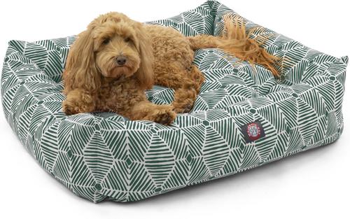 Show full view: Majestic Pet Luxe Bagel Charlie Bolster Dog Bed with Removable Cover, Emerald, X-Large slide 2 of 4