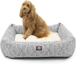 Majestic Pet Luxe Bagel Charlie Bolster Dog Bed with Removable Cover, Gray, Large