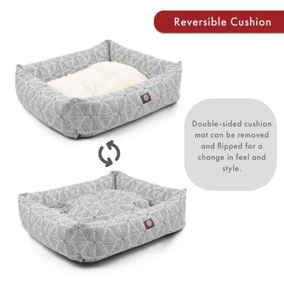 Show full view: Majestic Pet Luxe Bagel Charlie Bolster Dog Bed with Removable Cover, Gray, Large slide 5 of 5