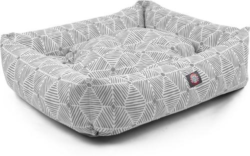 Show full view: Majestic Pet Luxe Bagel Charlie Bolster Dog Bed with Removable Cover, Gray, Large slide 4 of 5
