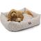 Show in main carousel: Majestic Pet Luxe Bagel Charlie Bolster Dog Bed with Removable Cover, Metallic Beige, Large slide 3 of 5