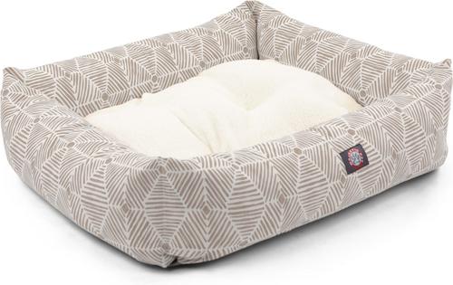 Show full view: Majestic Pet Luxe Bagel Charlie Bolster Dog Bed with Removable Cover, Metallic Beige, Large slide 4 of 5