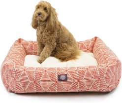 Majestic Pet Luxe Bagel Charlie Bolster Dog Bed with Removable Cover, Salmon, Large