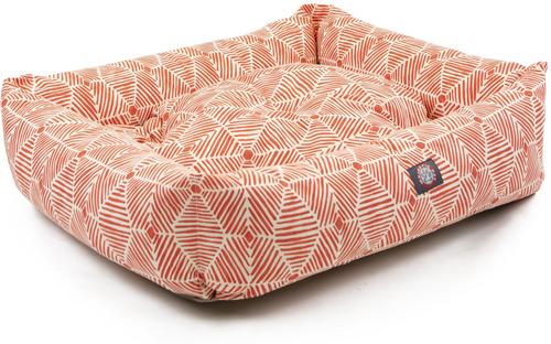 Show full view: Majestic Pet Luxe Bagel Charlie Bolster Dog Bed with Removable Cover, Salmon, Large slide 4 of 4