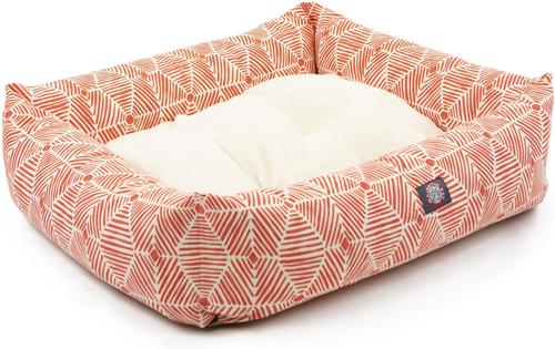 Show full view: Majestic Pet Luxe Bagel Charlie Bolster Dog Bed with Removable Cover, Salmon, X-Large slide 4 of 5