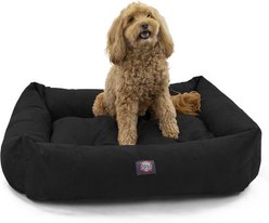 Majestic Pet Luxe Bagel Faux Suede Bolster Dog Bed with Removable Cover, Black, Large slide 2 of 4