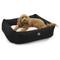 Show in main carousel: Majestic Pet Luxe Bagel Faux Suede Bolster Dog Bed with Removable Cover, Black, X-Large slide 1 of 6