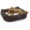 Show in main carousel: Majestic Pet Luxe Bagel Faux Suede Bolster Dog Bed with Removable Cover, Chocolate, Large slide 1 of 7