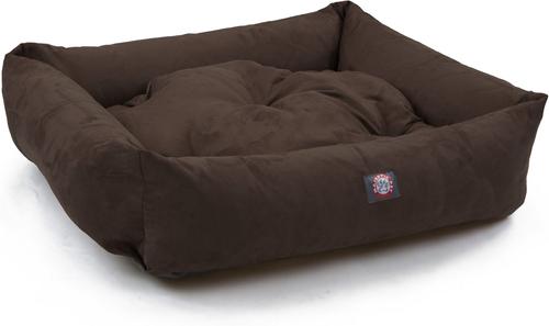 Show full view: Majestic Pet Luxe Bagel Faux Suede Bolster Dog Bed with Removable Cover, Chocolate, Large slide 5 of 7