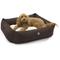 Show in main carousel: Majestic Pet Luxe Bagel Faux Suede Bolster Dog Bed with Removable Cover, Chocolate, X-Large slide 1 of 6