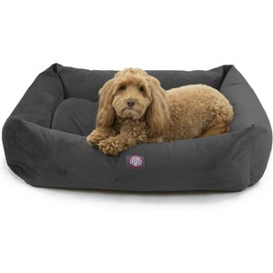 Majestic Pet Luxe Bagel Faux Suede Bolster Dog Bed with Removable Cover