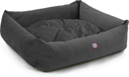 Show full view: Majestic Pet Luxe Bagel Faux Suede Bolster Dog Bed with Removable Cover, Gray, Large slide 4 of 4