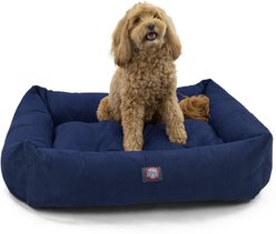 Majestic Pet Luxe Bagel Faux Suede Bolster Dog Bed with Removable Cover, Navy, Large slide 2 of 6