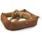 Show in main carousel: Majestic Pet Luxe Bagel Faux Suede Bolster Dog Bed with Removable Cover, Rust, Large slide 1 of 4