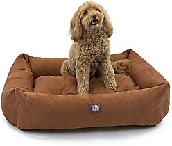 Majestic Pet Luxe Bagel Faux Suede Bolster Dog Bed with Removable Cover, Rust, Large slide 2 of 4