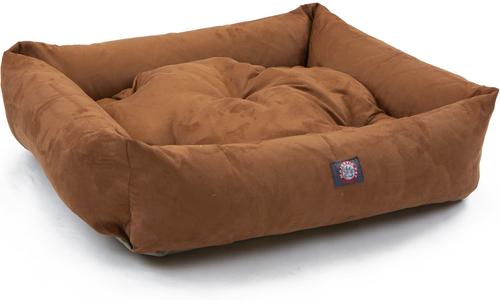 Show full view: Majestic Pet Luxe Bagel Faux Suede Bolster Dog Bed with Removable Cover, Rust, Large slide 4 of 4