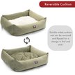 Show in main carousel: Majestic Pet Luxe Bagel Faux Suede Bolster Dog Bed with Removable Cover, Sage, Large slide 5 of 5