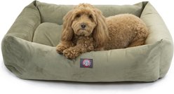Majestic Pet Luxe Bagel Faux Suede Bolster Dog Bed with Removable Cover, Sage, X-Large slide 2 of 6